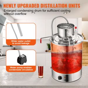 Kit de Destilación Casera Eléctrico con Alambique de Acero Inoxidable de 9 Galones/30 Litros y Bomba - Product Image 4