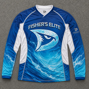 เสื้อตกปลาแบบสั่งทำพิเศษ OEM แขนยาว UPF 50+ แห้งเร็ว พิมพ์ลายแบบ Sublimation สำหรับนักตกปลาในทัวร์นาเมนต์ ผลิตจากโพลีเอสเตอร์ 100% ป้องกันแบคทีเรีย - Product Image 1
