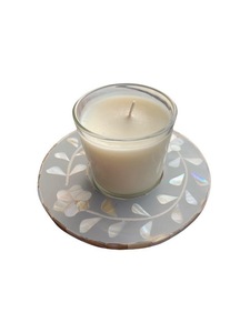 ILAHI's Floral Bone Mop Inlay Coaster Handmade Eco-Friendly Tea Light Holder Drink <b>Mat</b> Table Pad for Home <b>Bar</b> Hotel Christmas - Product Image 2