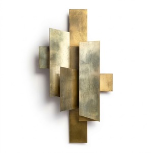Ultimate Abstract Geometric Antique Bronze Finish <b>Wall</b> Art Handmade Metal Decor Minimalist <b>Design</b> Antique Weathered Finish - Product Image 2