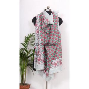 100 Percent Cotton Handmade Floral Block Print Sarong Pareo Bikini Cover Up Beach <b>Wrap</b> Scarf <b>Women</b> Fashion - Product Image 5