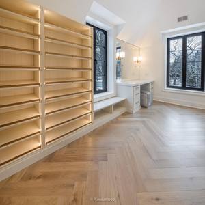 Parquet en chêne blanc contrecollé, 5 pouces de large, finition beige UV, pour salle à manger - Product Image 4