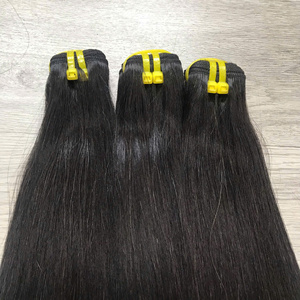 Precio al por mayor 100% Raw Virgin Vietnamita Humano Encaje Peluca Trama Hueso Recto Color Natural Super Doble Extensiones de cabello - Product Image 5
