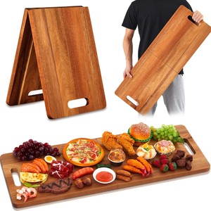 Acacia Wood Serving Platter with Handles Wholesale | Moradabad Exporter - Product Image 1