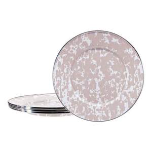 Assiette de présentation ronde en métal émaillé effet marbre de 13 pouces, sous-assiette décorative en acier inoxydable pour mariage, fête, service de table - Product Image 2