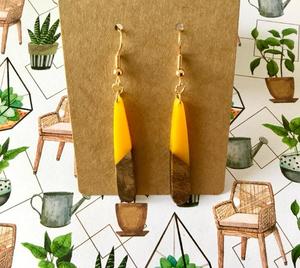 MN EXPORTS Designer <b>Resin</b> and Wood Earrings Lightweight Handmade Dangle Jewelry for Modern Women Fashion Party - Product Image 4