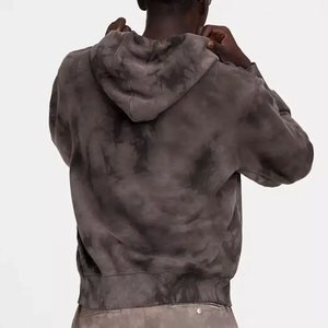 Sweat à capuche respirant et écologique, brodé, motif écossais délavé, style streetwear décontracté, couleurs personnalisables, avec poche - Product Image 4