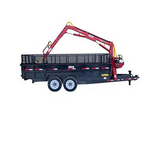 Dual Axle Tractor <b>Trailer</b> Farm Dump with Forklift Crane Cargo Hauling Tongue Crate Transport Utility New - Product Image 2