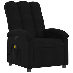 Fauteuil inclinable électrique noir avec fonction massage, construction robuste en polyester, métal et contreplaqué - Product Image 3