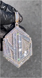 Colgante de Plata 925 con Letra NC Personalizada, con Diamantes Moissanite VVS que Pasan la Prueba, Joyería Fina para Regalo de Parejas - Product Image 4