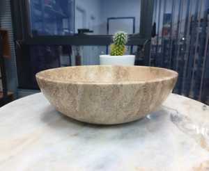 Plateau de rangement moderne en marbre naturel bleu gris clair Stonekocc, bol décoratif de luxe pour salon et bureau, idéal pour la maison et l'hôtel, par UO - Product Image 3