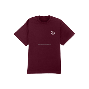 Camiseta Burdeos de gran tamaño para mujeres y hombres, 240 gramos de algodón de secado rápido, transpirable, estilo de moda callejera, estampado, Tops de punto - Product Image 2