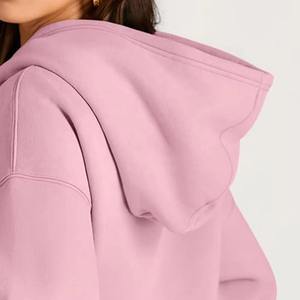 Vente flash - Sweat-shirt pour femme en coton 100% - Rose - Hiver - Broderie 3D - Absorbant la transpiration - Coupe ample - Style streetwear - Manches longues - Pull-over - Product Image 3
