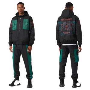 Survêtement de luxe pour homme en carbone, coupe-vent à capuche, avec broderie unie, léger et tendance pour l'hiver - Product Image 4