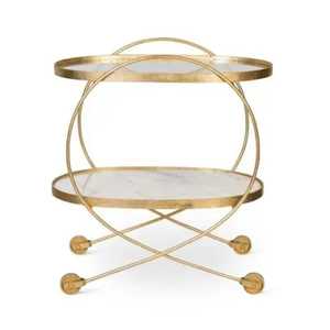 Chic Pink Bar Cart 2-Tier Mirrored Glass <b>Serving</b> <b>Trolley</b> Modern Drinks Cart for Salon Gold Accents Rolling Wine Station Decor - Product Image 2