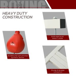 2-in-1 Adjustable Height Punching Bag <b>Stand</b> for Home Gym Heavy Bag with <b>Weighted</b> Base & Speed Bag Freestanding Made PU Leather - Product Image 6