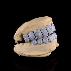 Grillz Dentales de Plata 925 con Incrustaciones de Moissanita de Corte Brillante Redondo, Estilo Hip Hop, Unisex, para Uso Diario - Product Image 3
