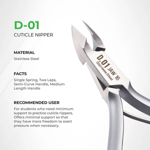 D-01 Alicates para Cutículas de Manicura con Acabado Espejo, Mango Semicurvo, 2 Filos, Alicates para Cortar Cutículas de Uñas, Alicates para Uñas Afilados y Duraderos - Product Image 2