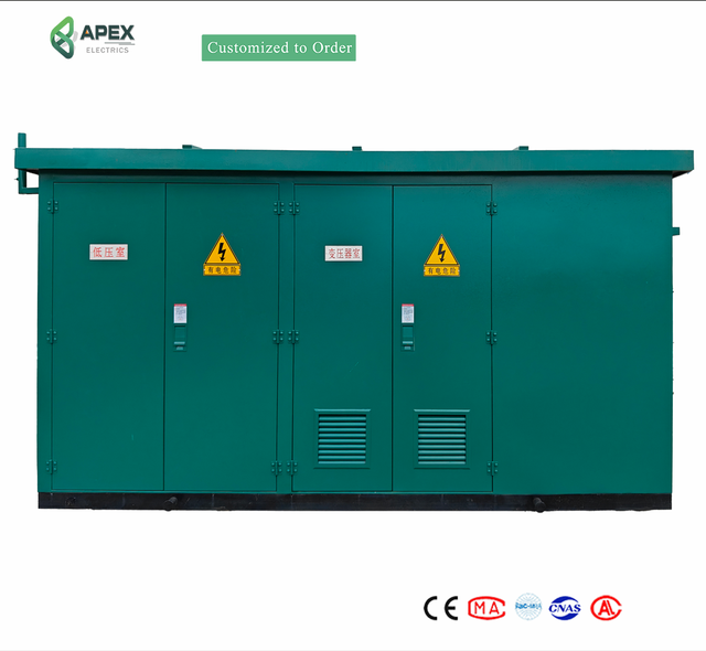 MV Outdoor Prefabricated Compact Substation 35kV 33kV 11kV to 415V 1250-2500kVA 50℃ Harsh Climate IP55 for Distribution System