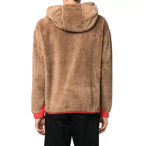 Sweat-shirt à capuche en polaire marron pour homme, coupe ample, couleur unie, manches longues, vêtements d'hiver décontractés - Product Image 3