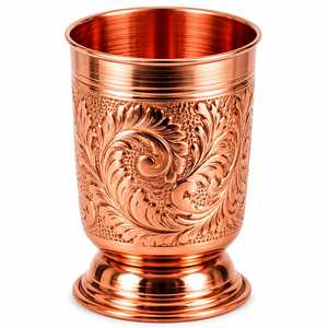 Vaso Clásico Hecho a Mano de Cobre Puro con Relieve de R.K. INTERNATIONAL |   Regalo Empresarial Ligero, Ecológico y a Prueba de Fugas, Grabado - Product Image 6