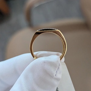 Bague de fiançailles pour homme en or jaune 14 carats avec diamant de laboratoire rond de 0,50 ct, couleur EF, clarté VVS, bague de promesse - Product Image 3