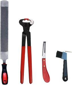 Professional Dog Hoof Care Tool Set With Nipper Rasp Trimmer <b>Brush</b> Farrier Equipment For <b>Pet</b> Nail Grooming Veterinary Tools - Product Image 5