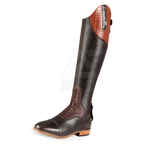 Botas de equitación de cuero de alta calidad para hombre, botas ecuestres altas para entrenamiento y práctica de equitación. - Product Image 3