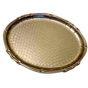 Wholesale Creative Quality Gold Plated Oval Serving Tray Engraved Metal Decorative Platter For Food Serving & Home Decor Sale - Product Image 2