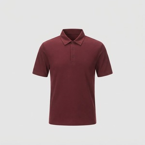 เสื้อโปโลแขนสั้นผู้ชาย สีพื้น ผ้าถัก ปิดกระดุม สีแดงเลือดหมู แห้งเร็ว ต้านเชื้อแบคทีเรีย ระบายอากาศได้ดี - Product Image 1