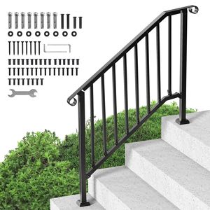 Ringhiere in Ferro Stile Transizionale per Gradini Esterni, Kit per Scale a 3-4 Gradini, Facile Installazione - Product Image 5