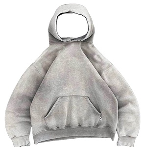 เสื้อฮู้ดผู้ชายผ้าฝ้าย100% โอเวอร์ไซส์สีเทาฝรั่งเศสสำหรับฤดูหนาวออกแบบได้ตามต้องการ - Product Image 4