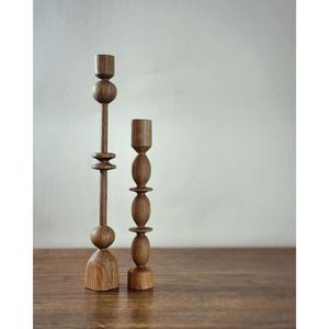 Portavelas y Farolillo de Madera Hechos a Mano, Decoración de Interiores con Frascos de Madera para Velas - Product Image 4