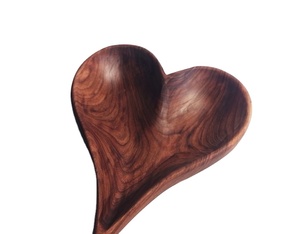 Walnut Wooden Bowl in Shape of a <b>Heart</b> Valentine Gift Dark Wood <b>Heart</b> - Product Image 1