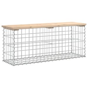 Panca da Giardino in Legno Naturale di Pino Massiccio con Struttura in Acciaio Zincato Argento - Product Image 2