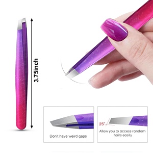 Pince à épiler en acier antirouille en vrac à large prise en main, pointe oblique, pince à sourcils de qualité supérieure pour épiler les poils du visage, les points noirs et les tiques - Product Image 3