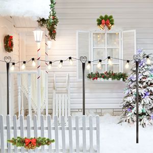 Set di 6 RC corda solare pali della luce 9 FT supporto di illuminazione con forma di corno ganci lampadine a LED per feste di natale - Product Image 6