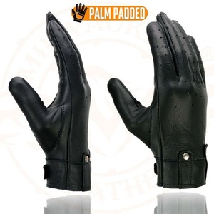 Gants de conduite classiques de qualité supérieure en cuir véritable à doigts entiers avec design perforé respirant à prix raisonnable - Product Image 5