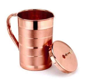 Ensemble de carafes en cuivre pour une organisation structurée de la cuisine, service d'eau, ensemble métallique avec verres, durable, réutilisable, cuisine, salle à manger - Product Image 6