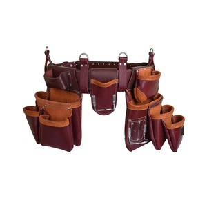 เข็มขัดเครื่องมือหนังพร้อมสายสะพายสำหรับงานหนักสำหรับช่างก่อสร้าง - Product Image 1