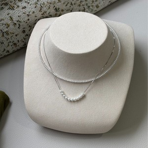 Collar de Perlas de Agua Dulce Naturales de Zhuji, 4-5 mm, Redondas, Pequeñas, Tipo Bombilla, Cadena de Plata S925 con Cierre de Sonrisa, Cadena de Hueso, Perlas de la Misma Marca - Product Image 4