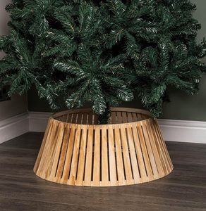 Collier de sapin de Noël en bambou naturel, anneau conique, jupe de base pour sapin, couvre-support pour décoration de maison de Noël, vente en gros - Product Image 5