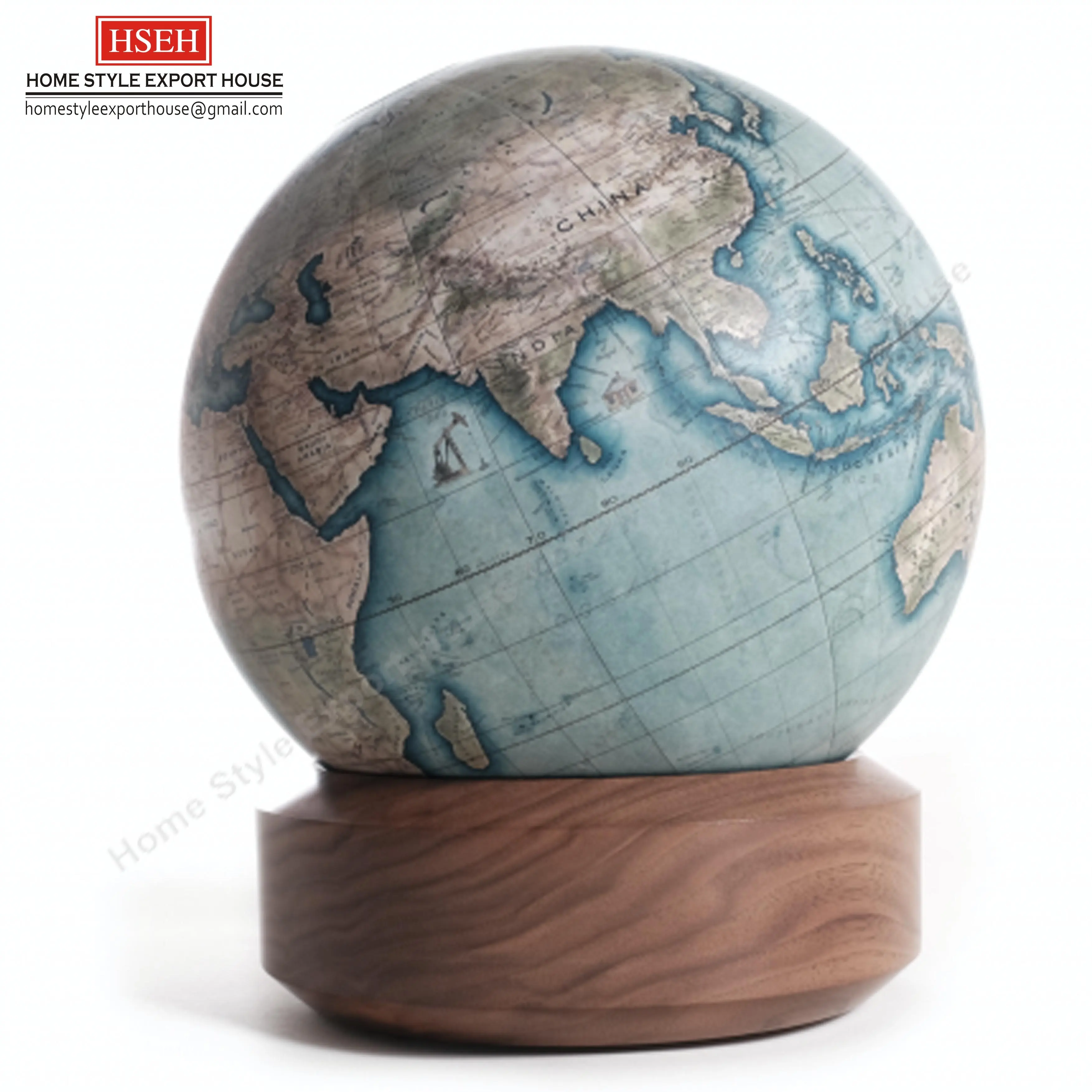 Wooden Base World Globe Aluminium New Arrival lobe Home Decor Geography Educational Globe Hand Made Table Top