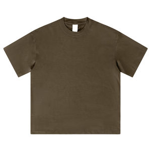 T-shirt Homme Coupe Boxy de Haute Qualité 100% Coton, Coupe Ample pour Adultes, Personnalisable, Grammage Lourd, Couleur Terre Unie - Product Image 1