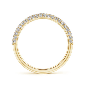 Anillo de Boda de Lujo con Tres Hileras de Diamantes Cultivados en Laboratorio y Corte Redondo en Oro de 10K, 14K, 18K y Plata 925, 935 - Product Image 3