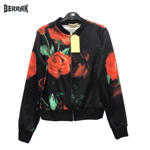 Blouson à manches longues pour femme, imprimé floral, numérique, bombardier, avec fermeture éclair, nouveauté - Product Image 1