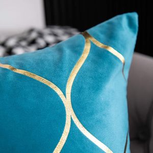 Fodere per cuscini in velluto dorato 18x18 pollici, confezione da 2, federe decorative quadrate per letto, divano, soggiorno in turchese - Product Image 5