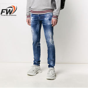 Nouveau Jean en Denim Premium pour Homme, Style Urbain, Effet Délavé, Séchage Rapide, Tissu Respirant et Léger, Vente Chaude - Product Image 2