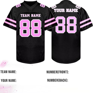 Camiseta de Fútbol Americano Personalizable con Cuello en V, Manga Corta, Transpirable, de Secado Rápido, Antibacteriana, Colores y Diseños Personalizados - Product Image 2