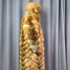 Winter <b>Warm</b> Woolen Eco-Friendly Stripe Casual Streetwear Luxury Real Fur Coat High Quality Natural Red Fox Fur Regular <b>Men's</b> - Product Image 4